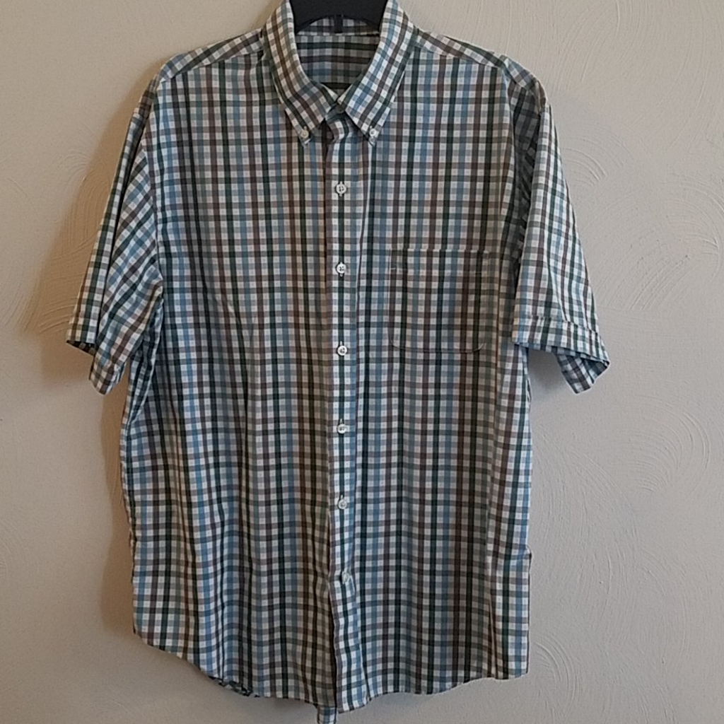 Green Blue Button Down